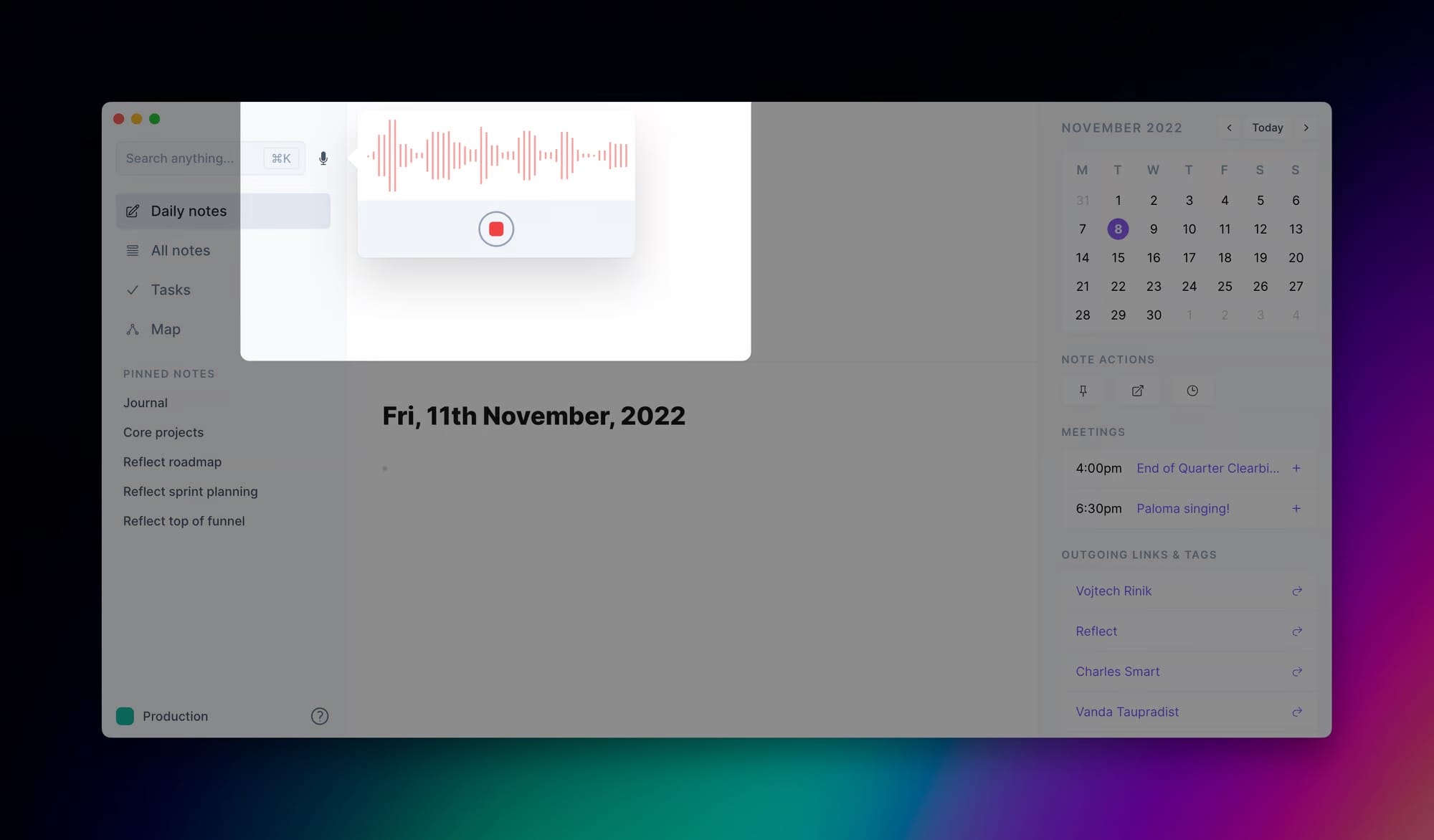 Audio Notes mit Reflect & Whisper AI